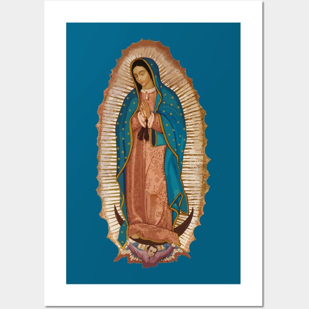 La Virgen de Guadalupe Religious Art Print Wall Art by TEXICAN